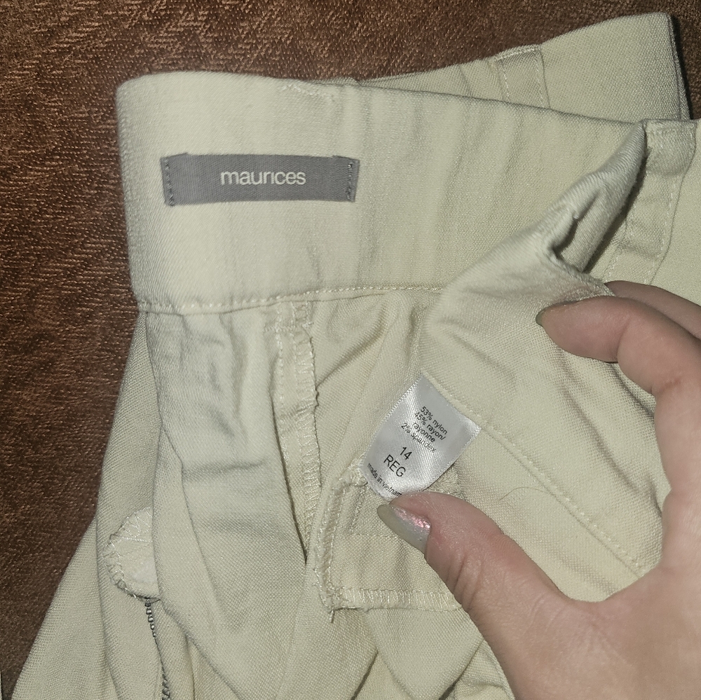 Maurices Khaki Straight-Leg Pants – Size 14 Regular - Picture 2 of 2